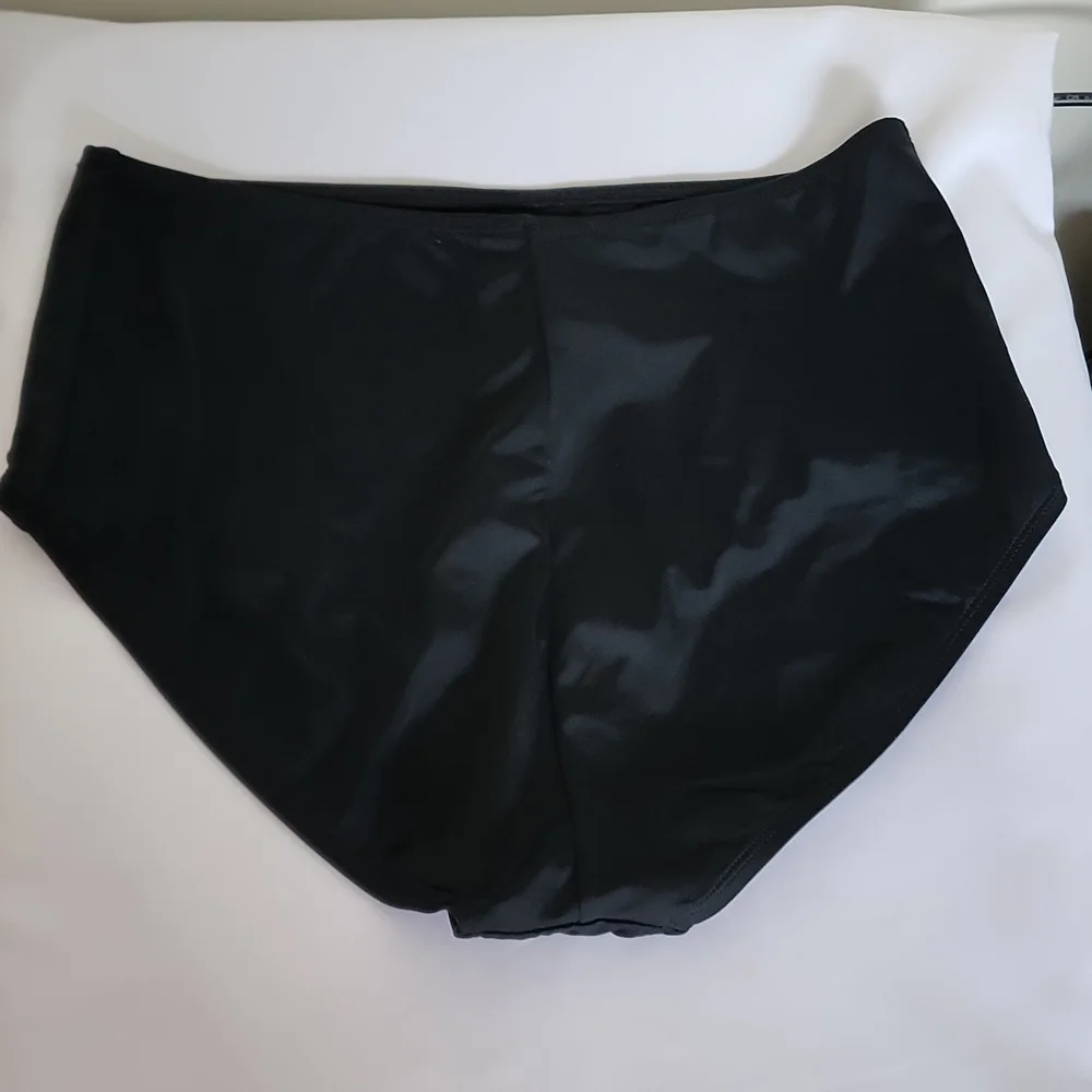 Maxine of Hollywood Womens Black High Waist Bikini Bottom Size 16 - Picture 3 of 8